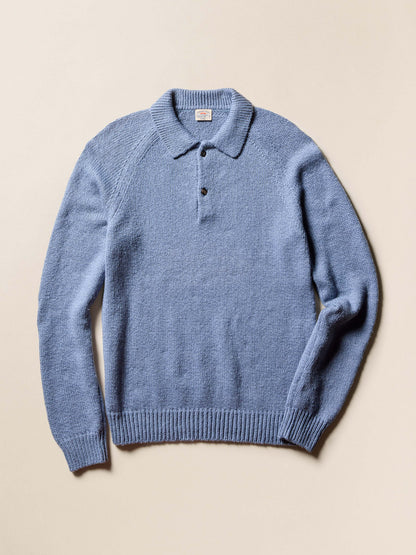 Heirloom Long-Sleeve Sweater Polo - Flint
