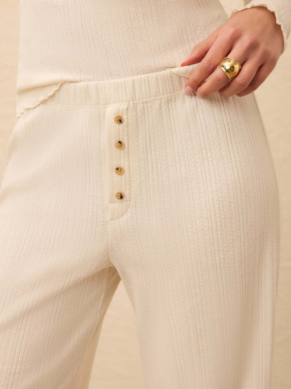 Paradise Pointelle Pant - Egret