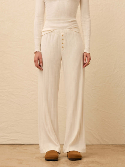 Paradise Pointelle Pant - Egret