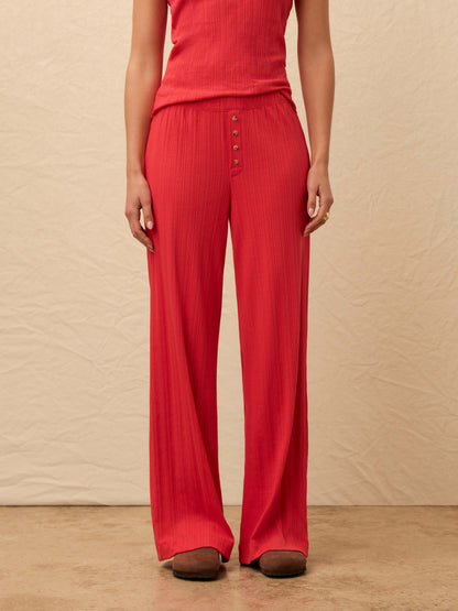 Paradise Pointelle Pant - Tomato