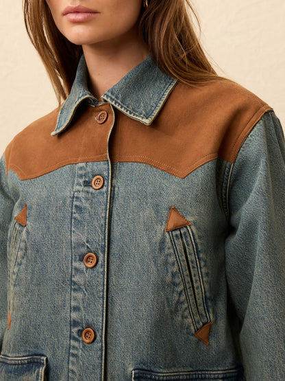 Ridge Back Denim Suede Jacket - Creekside Indigo Wash