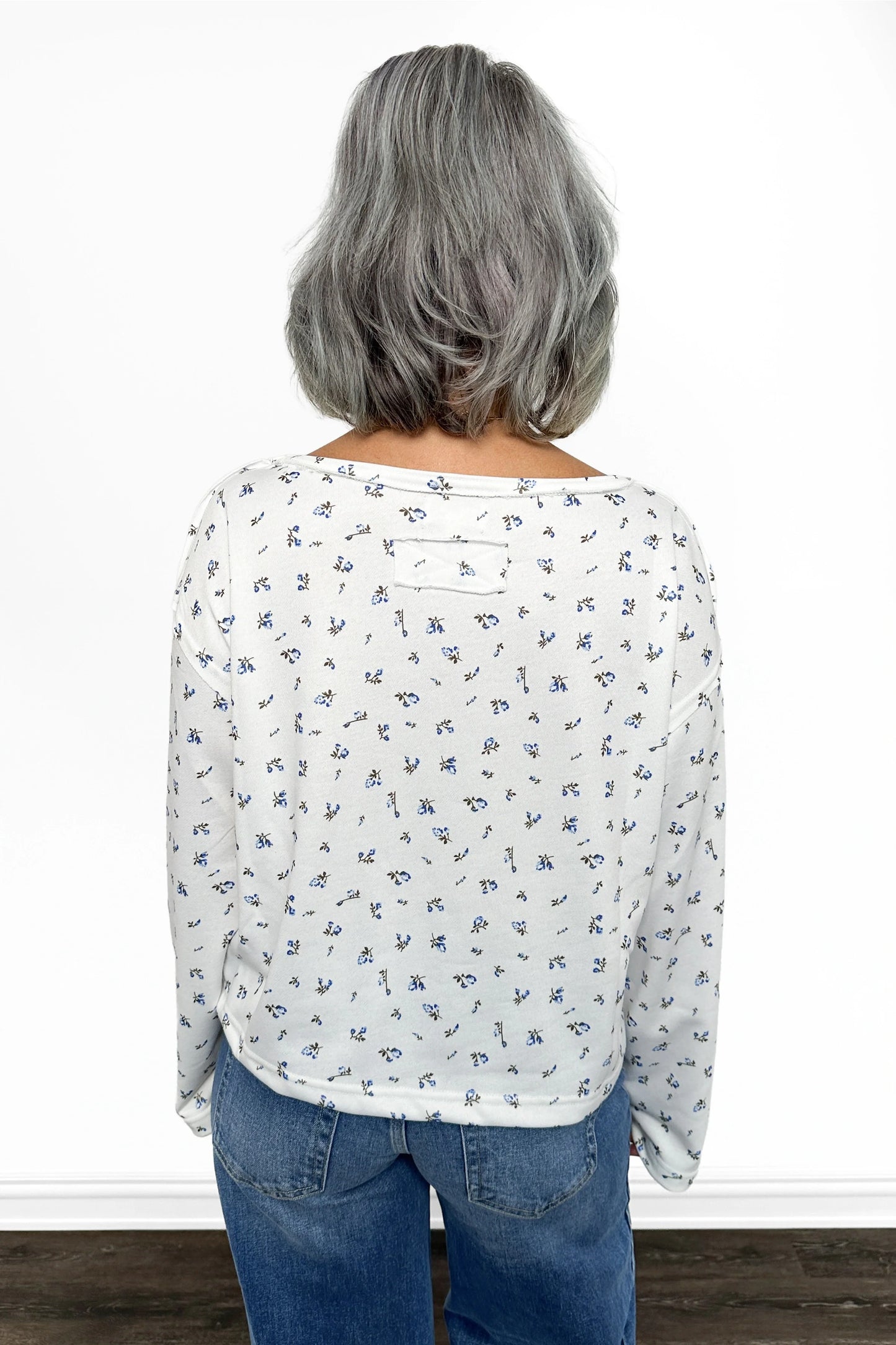 ALB Custom Women's Ditsy Floral Print Long Sleeve Top