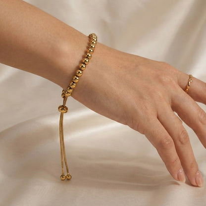 ALB Custom Gold Adjustable Beaded Bracelet