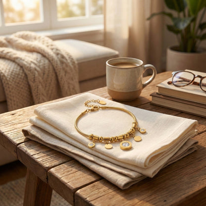 ALB Custom Gold Charmed Bracelet