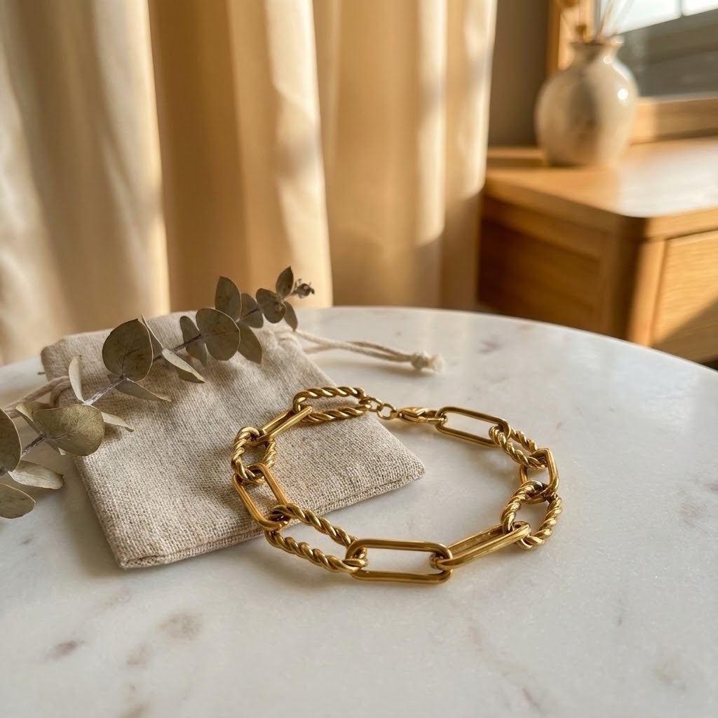 ALB Custom Bold Textured Link Chain Bracelet