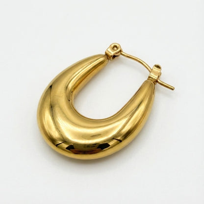 ALB Custom Gold Oval Hoop Earrings