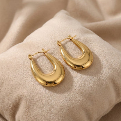 ALB Custom Gold Oval Hoop Earrings