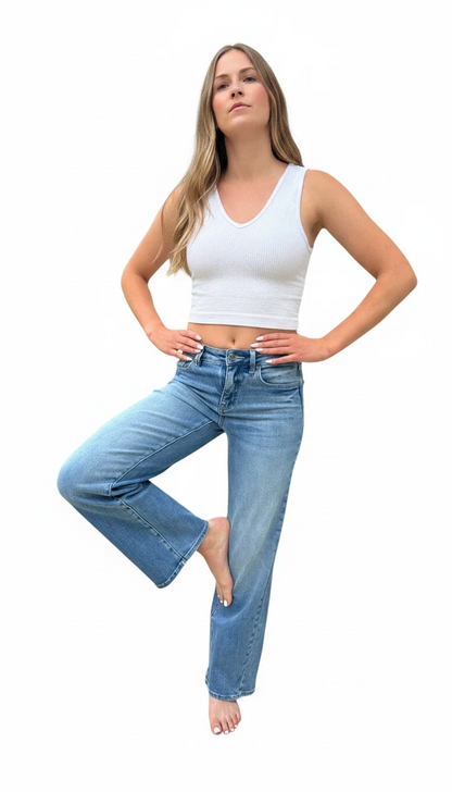 The Steph Mid-Rise Tummy Control Vintage Straight Leg Jeans