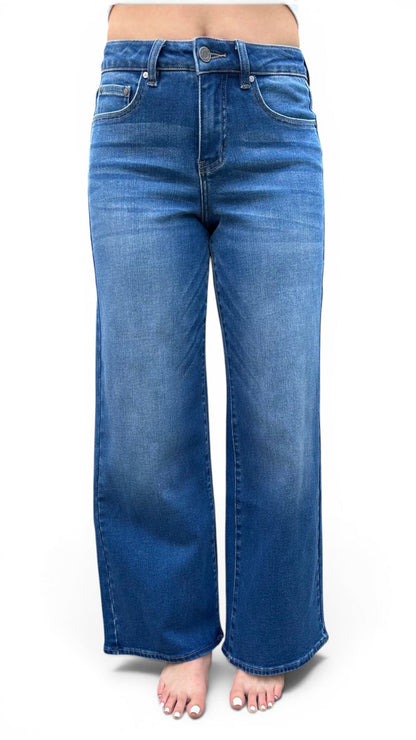 The Isabella Mid-Rise Tummy Control Vintage Wash Straight Leg Jeans