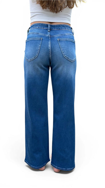 The Isabella Mid-Rise Tummy Control Vintage Wash Straight Leg Jeans