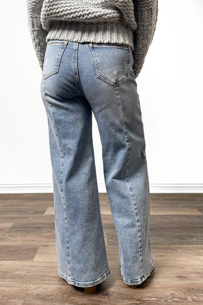 The Sandra High-Rise Tummy Control Wide Leg Denim