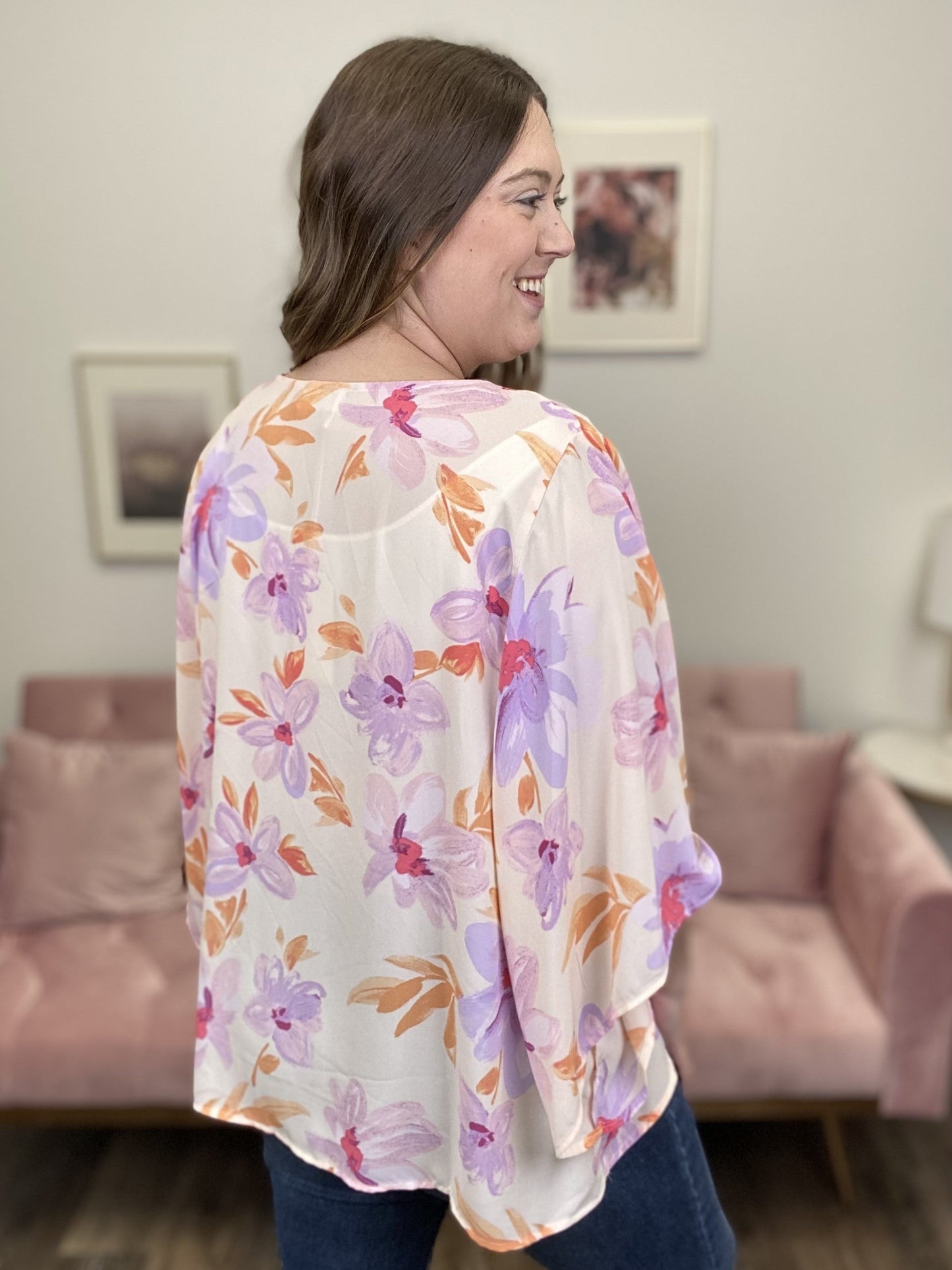 Find Your Love Women's Cowl Neck Short Bell Sleeve Top