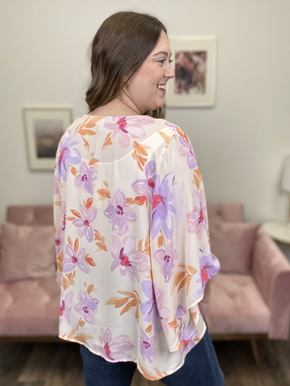 Find Your Love Women's Cowl Neck Short Bell Sleeve Top