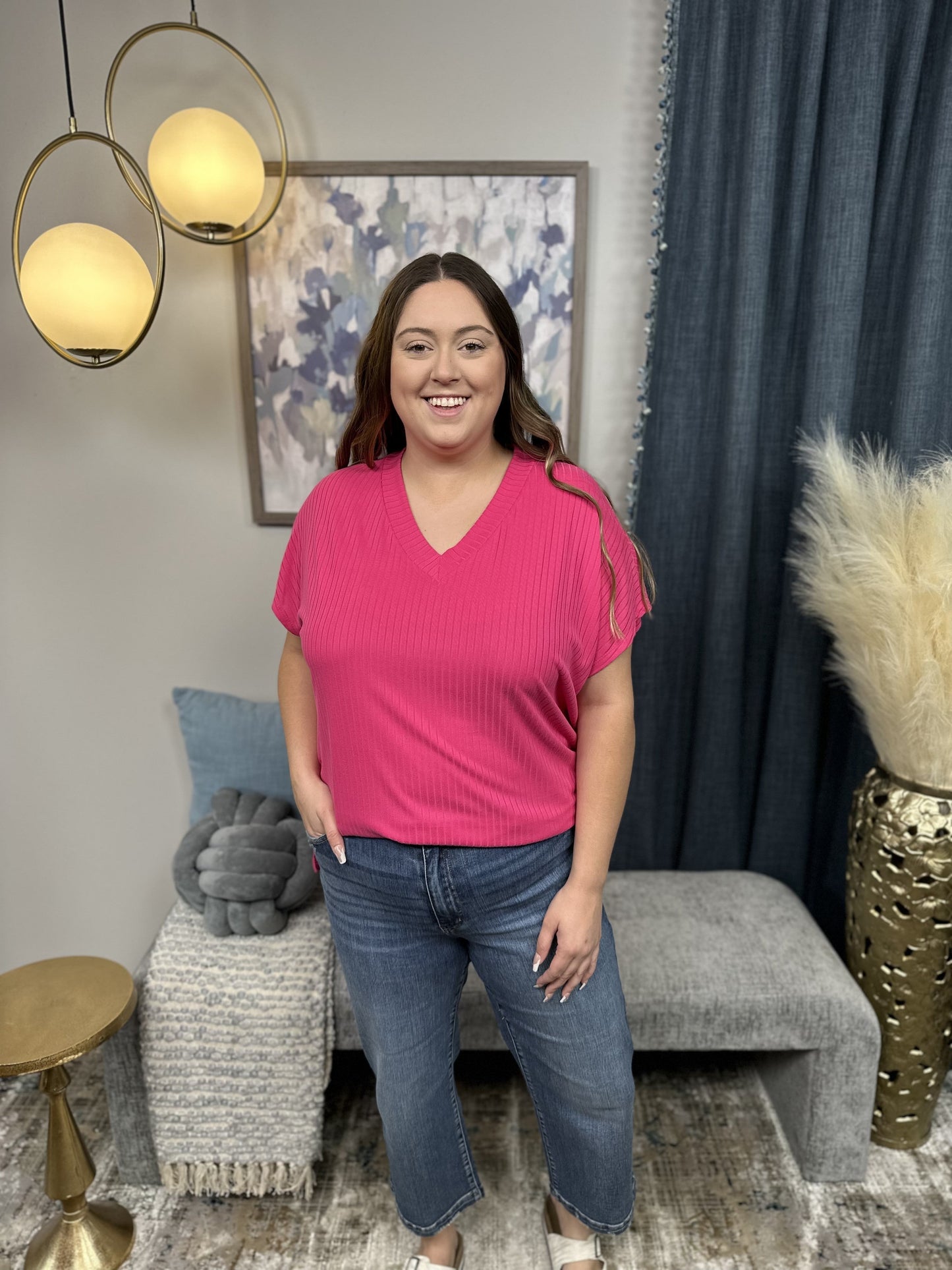 My Favorite Part Women's Hi-Lo Ribbed Knit Top