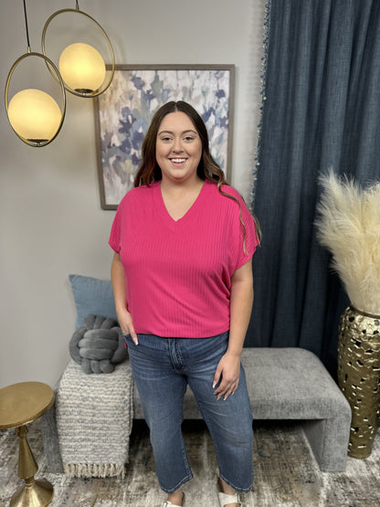 My Favorite Part Women's Hi-Lo Ribbed Knit Top