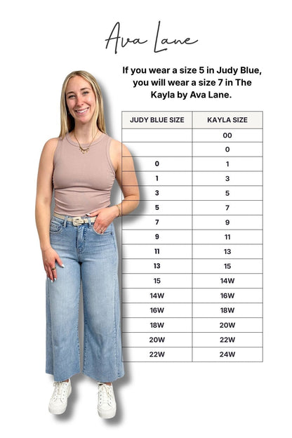 The Kayla High-Rise Tummy Control Cropped Wide Leg Jeans