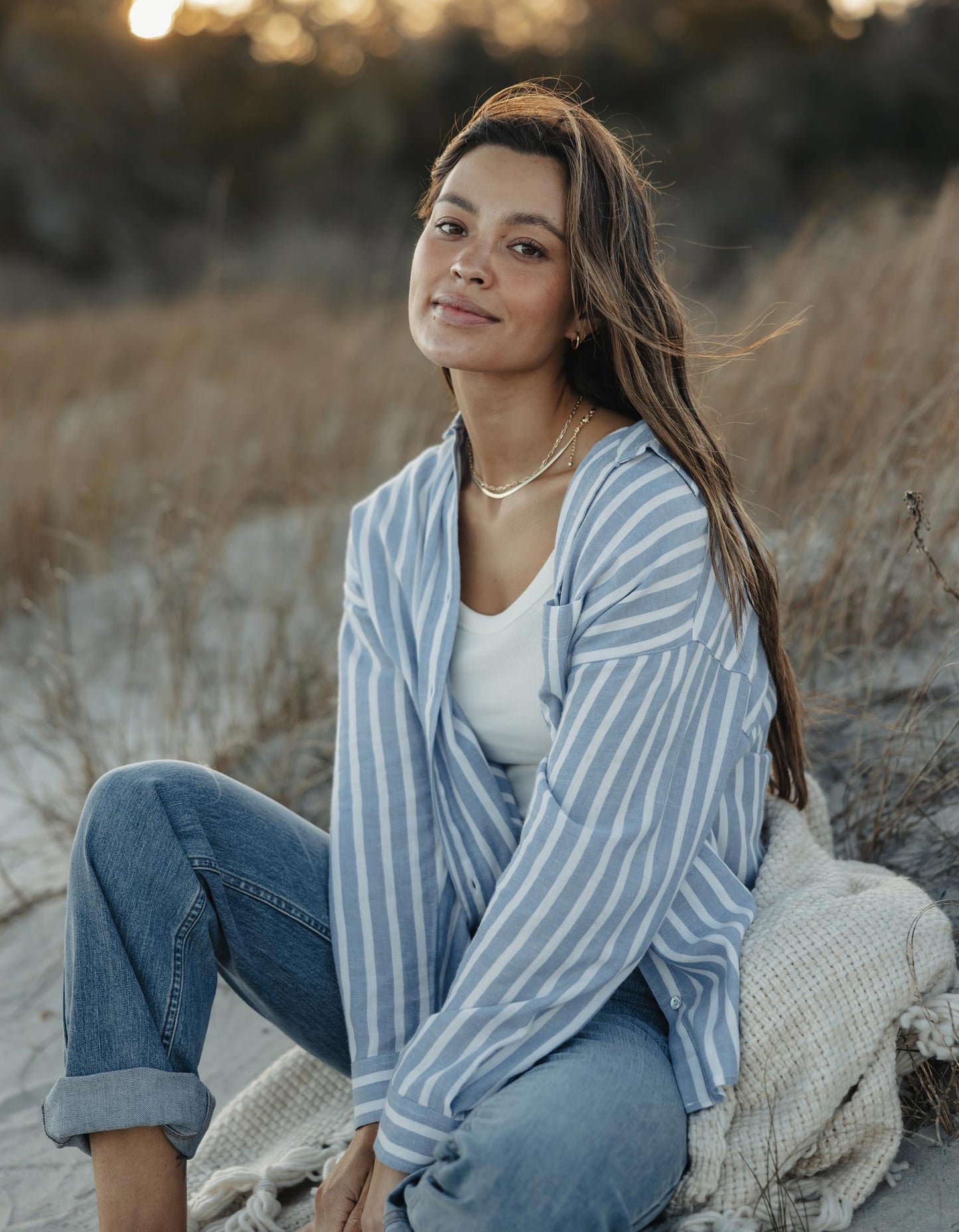 Freshwater Overshirt in Coastal Stripe