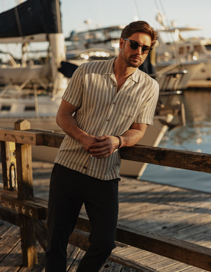 Freshwater Camp Shirt in Vintage Blue Stripe