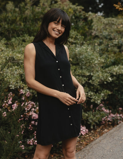 Aria Crepe Lapel Dress
