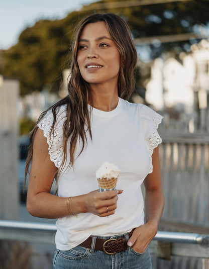 Marnie Eyelet Top in White