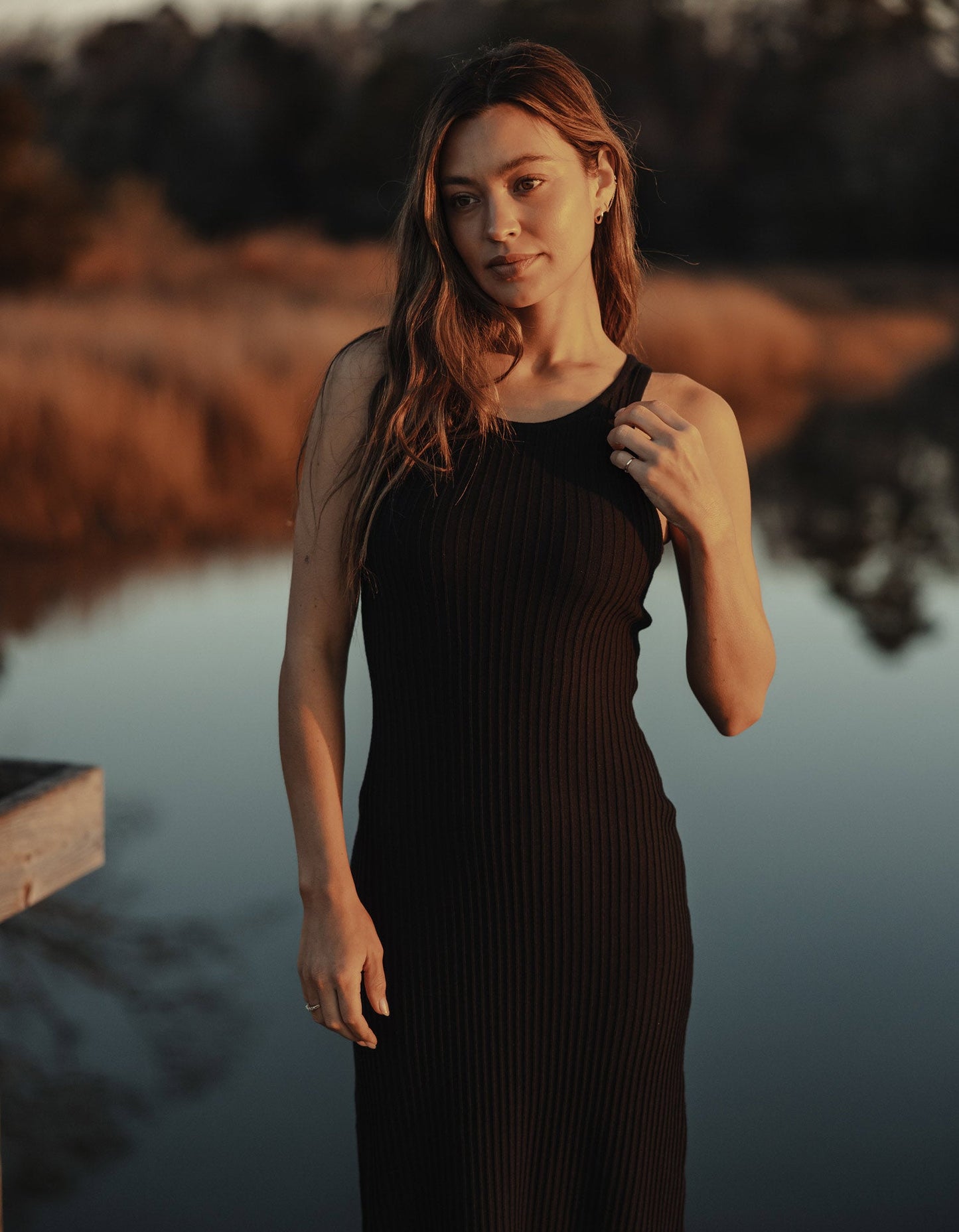 Claire Knit Maxi Dress in Black