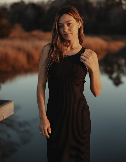Claire Knit Maxi Dress in Black