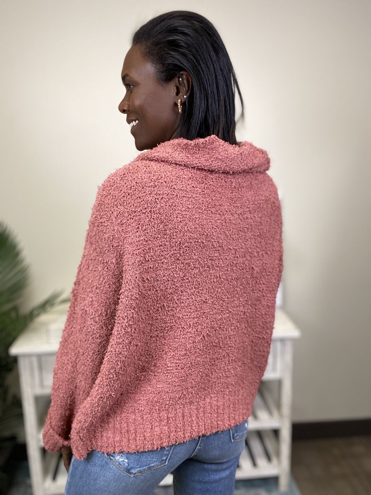 Warm Me Up Women's Solid Cowl Neck Sweater