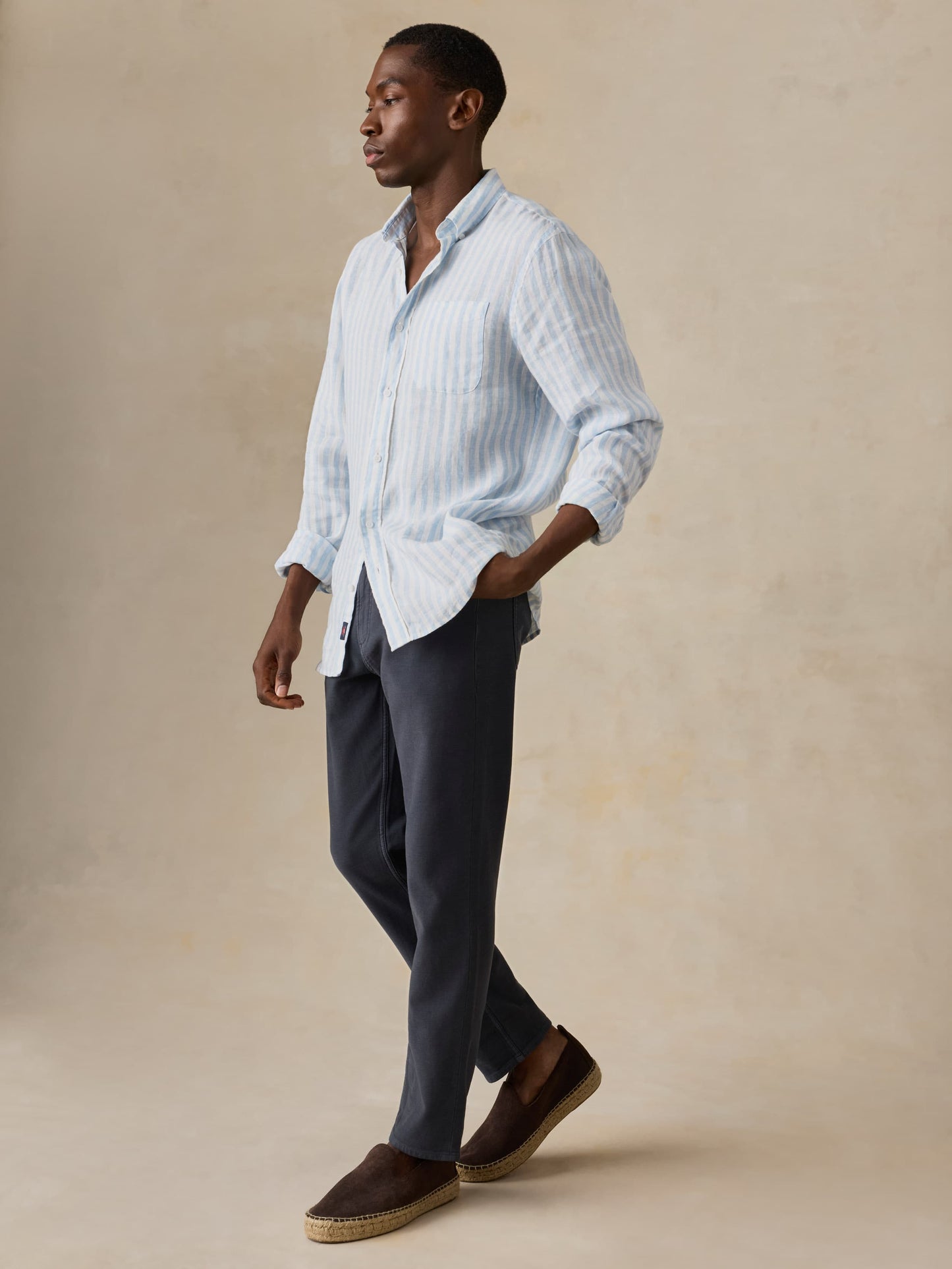 Stretch Terry 5-Pocket Pant - Navy