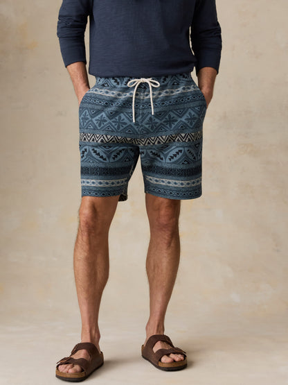 Baja Knit Short - Cay Blues Block
