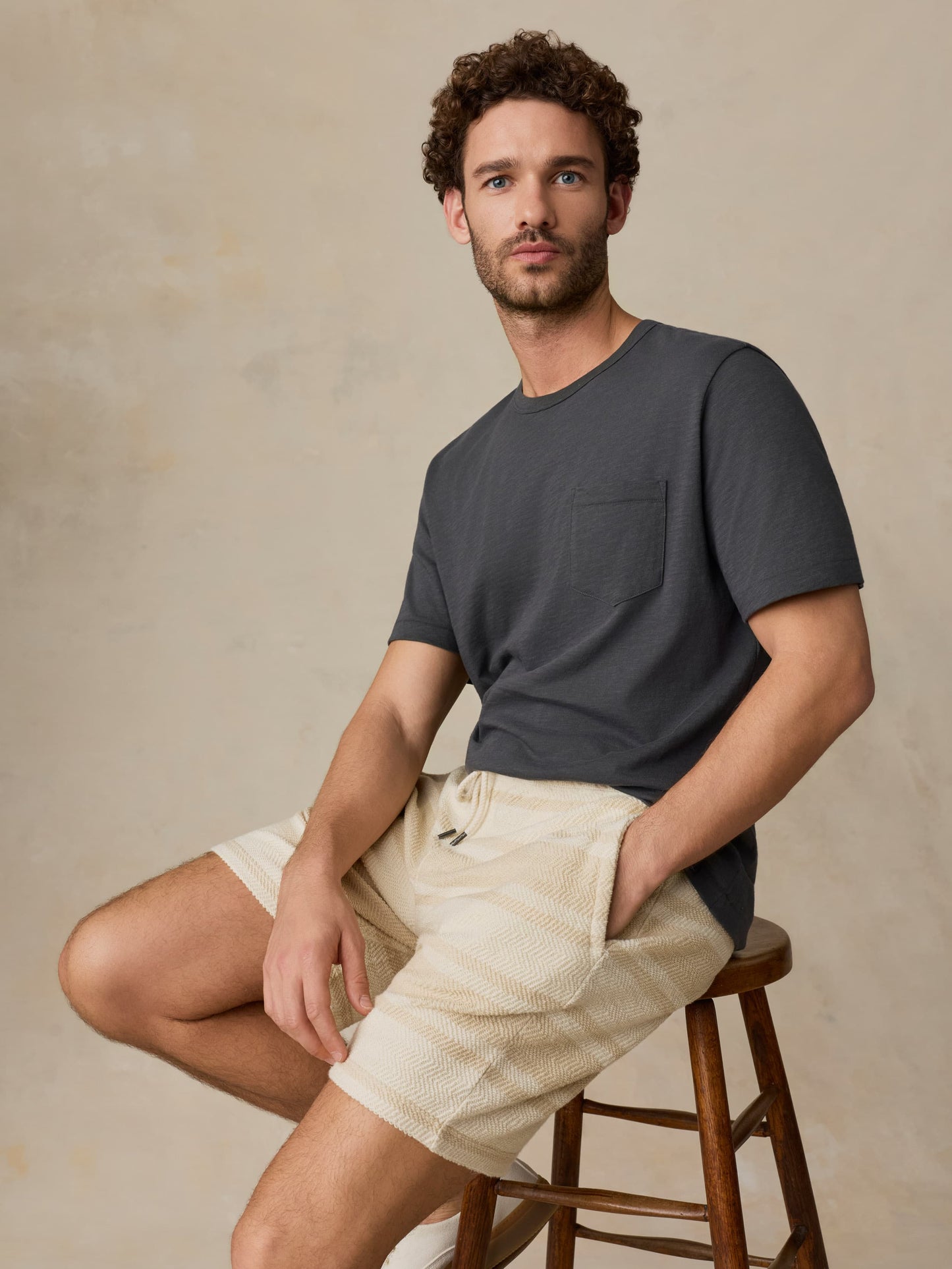 Whitewater Sweatshort - Ivory Desert Stripe