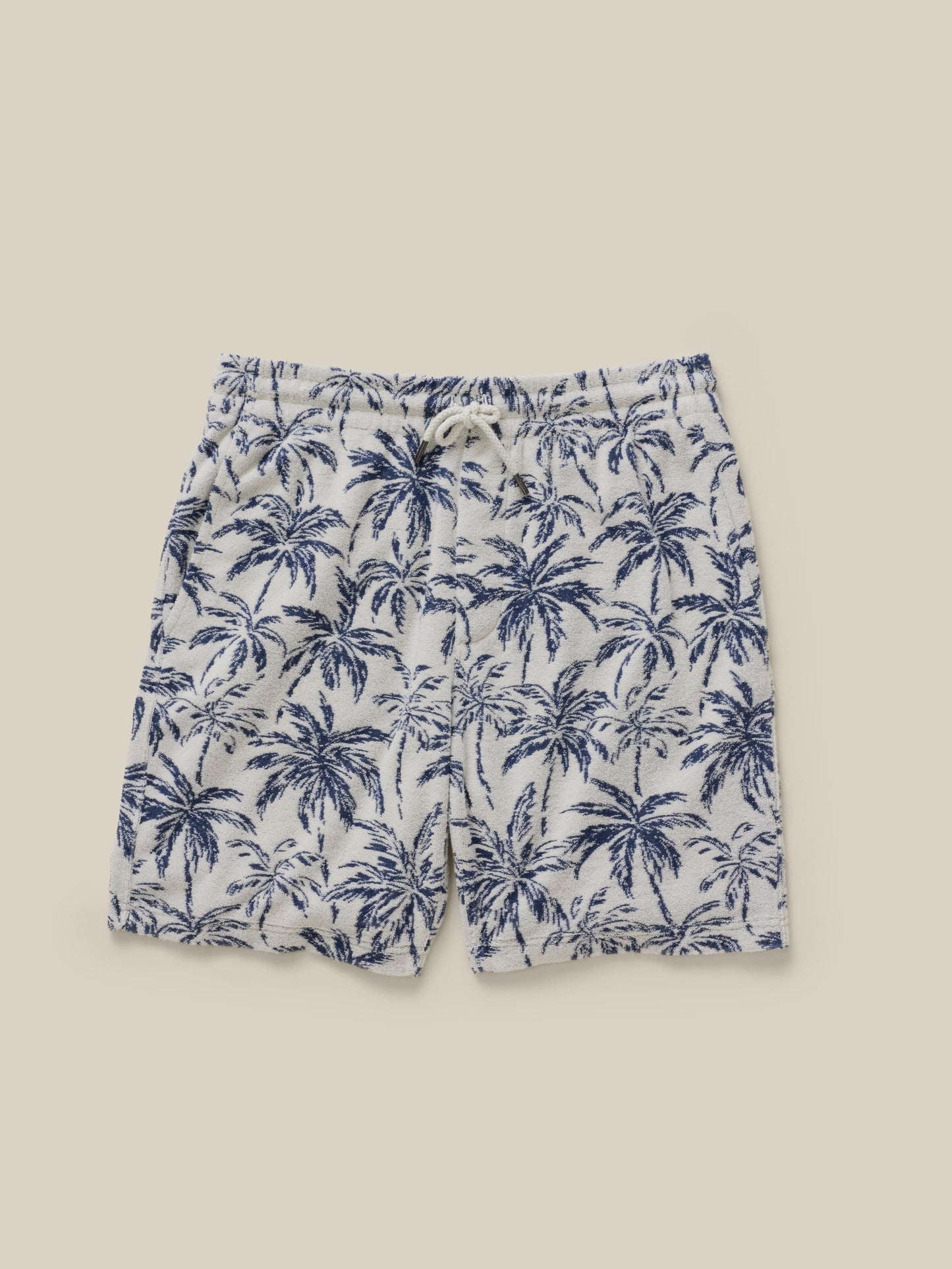 Cabana Towel Terry Sweatshort - Ivory Tropic Trees