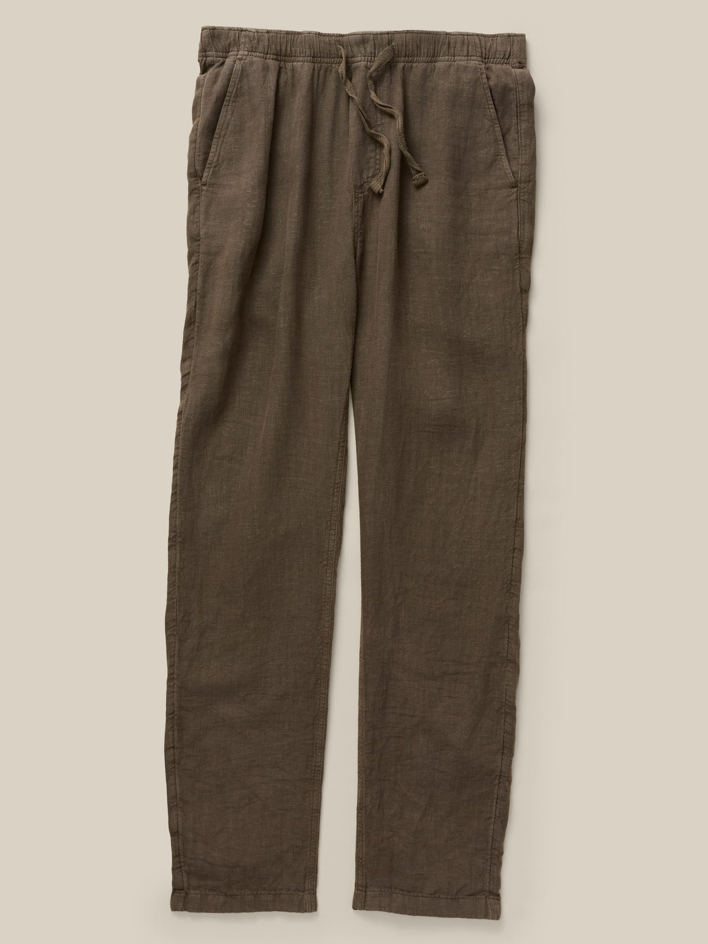 Linen Drawstring Pant - Dark Palm