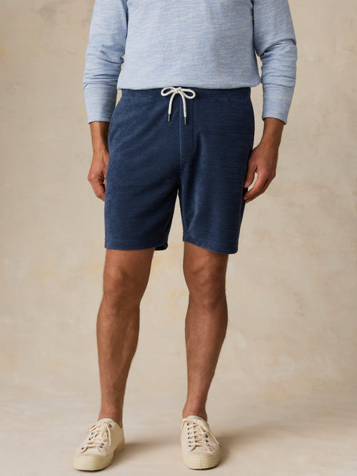 Cabana Towel Terry Sweatshort - Deep Navy