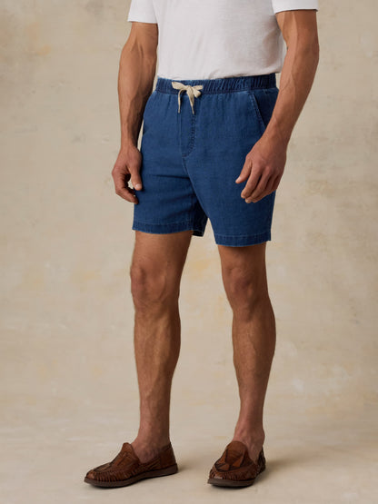 Essential Linen Short (6.5") - Island Indigo Wash