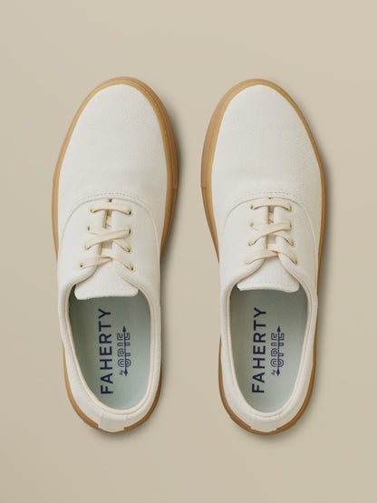 Faherty X Opie Way Deck Sneaker - Off White