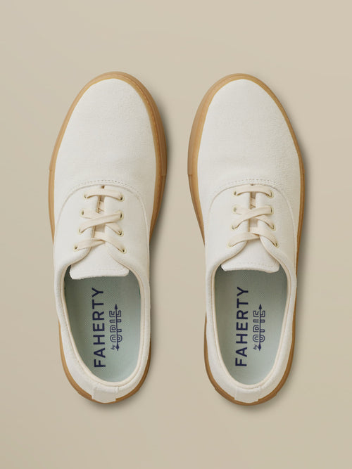 Faherty X Opie Way Deck Sneaker - Off White