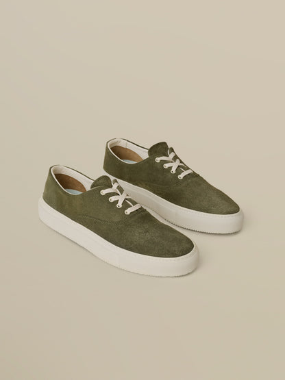 Faherty X Opie Way Deck Sneaker - Olive