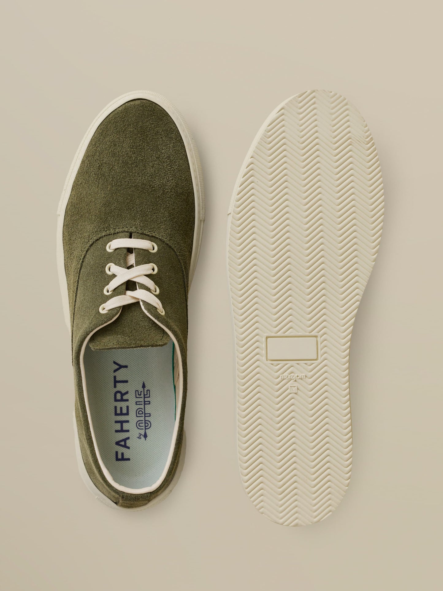 Faherty X Opie Way Deck Sneaker - Olive