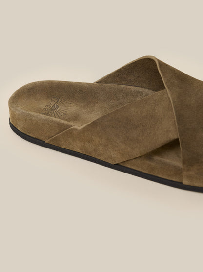 Men's Low Tide Suede Slide - Olive