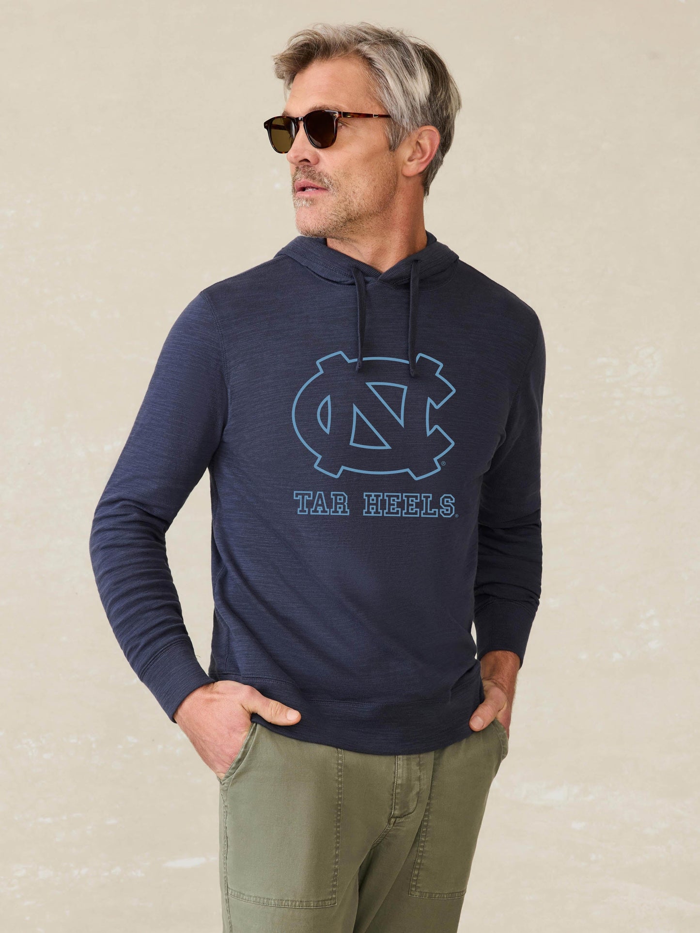 University of North Carolina Sunwashed Slub Hoodie - Blue Nights