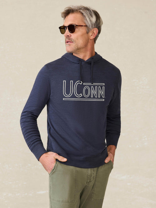 University of Connecticut Sunwashed Slub Hoodie - Blue Nights