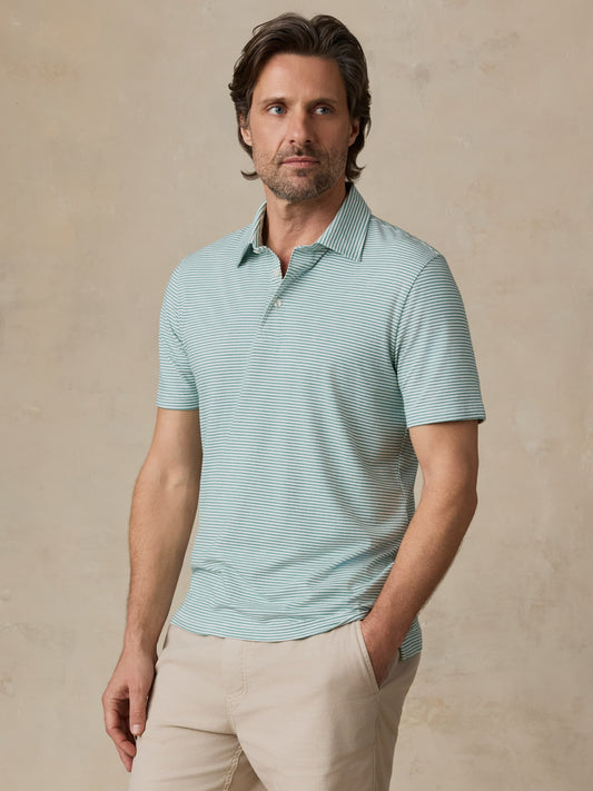 Short-Sleeve Movement™ Polo - Ivory Spring Stripe