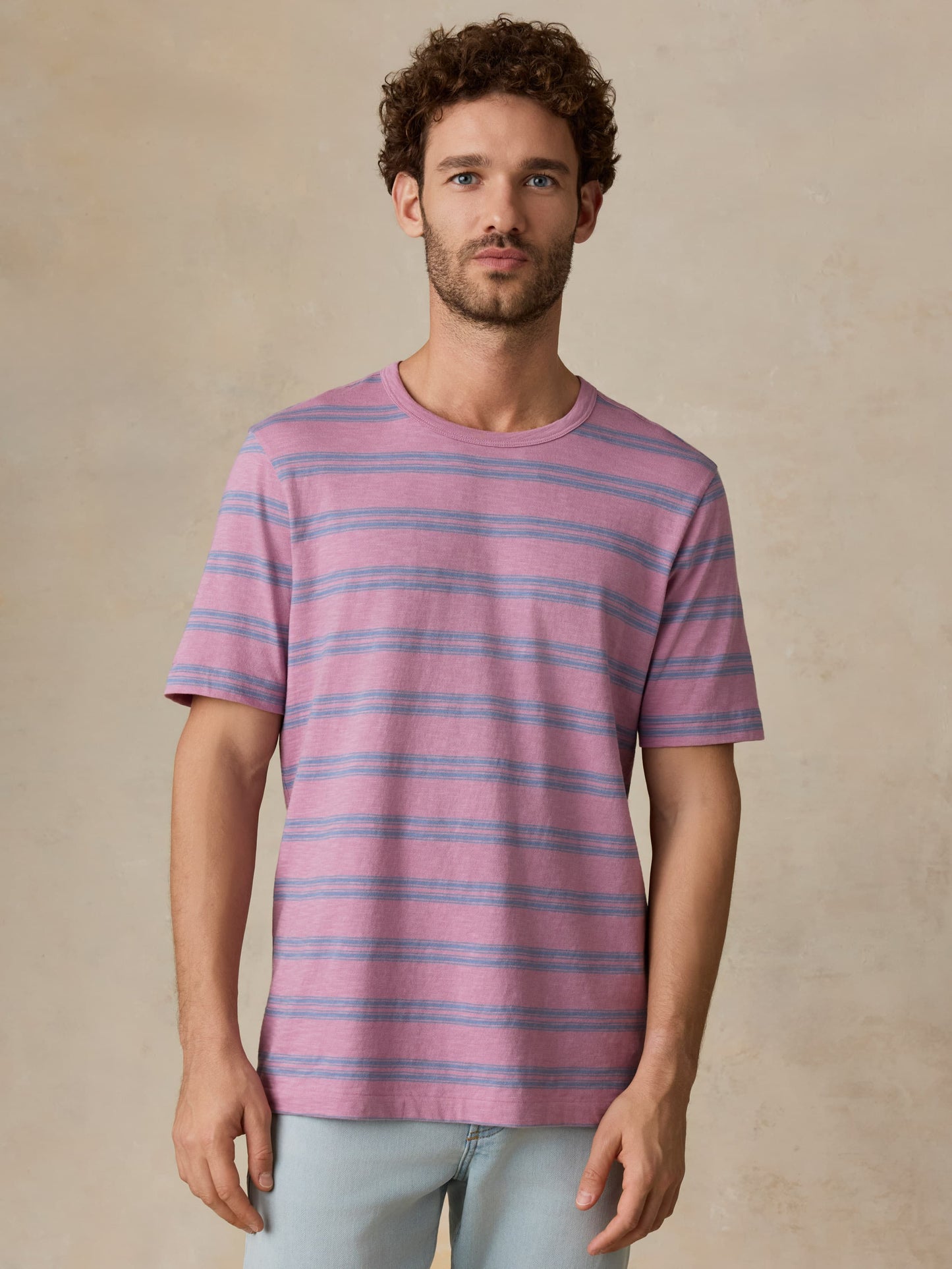 Sunwashed Regenerative Tee - Coast Orchid Stripe