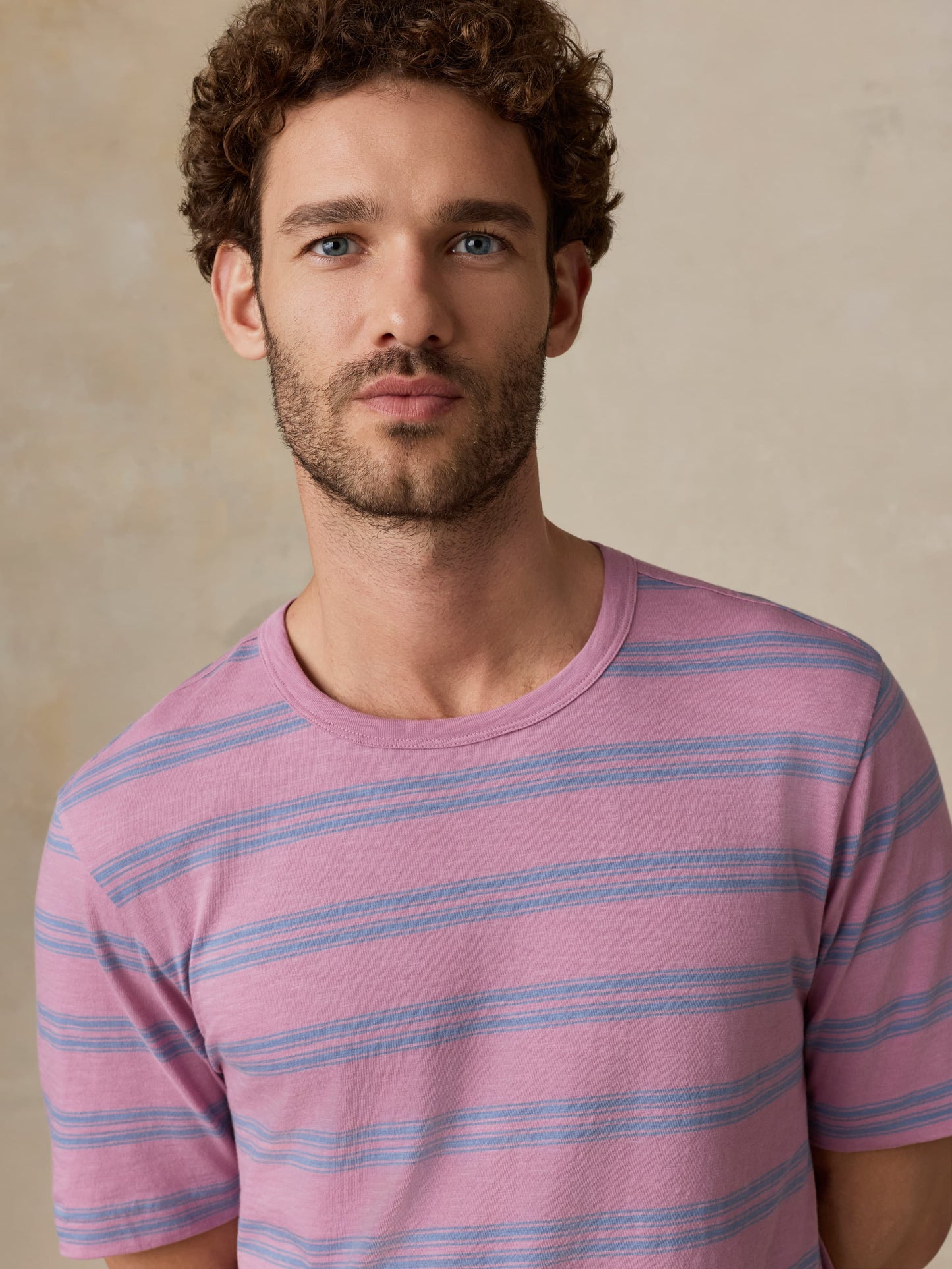 Sunwashed Regenerative Tee - Coast Orchid Stripe