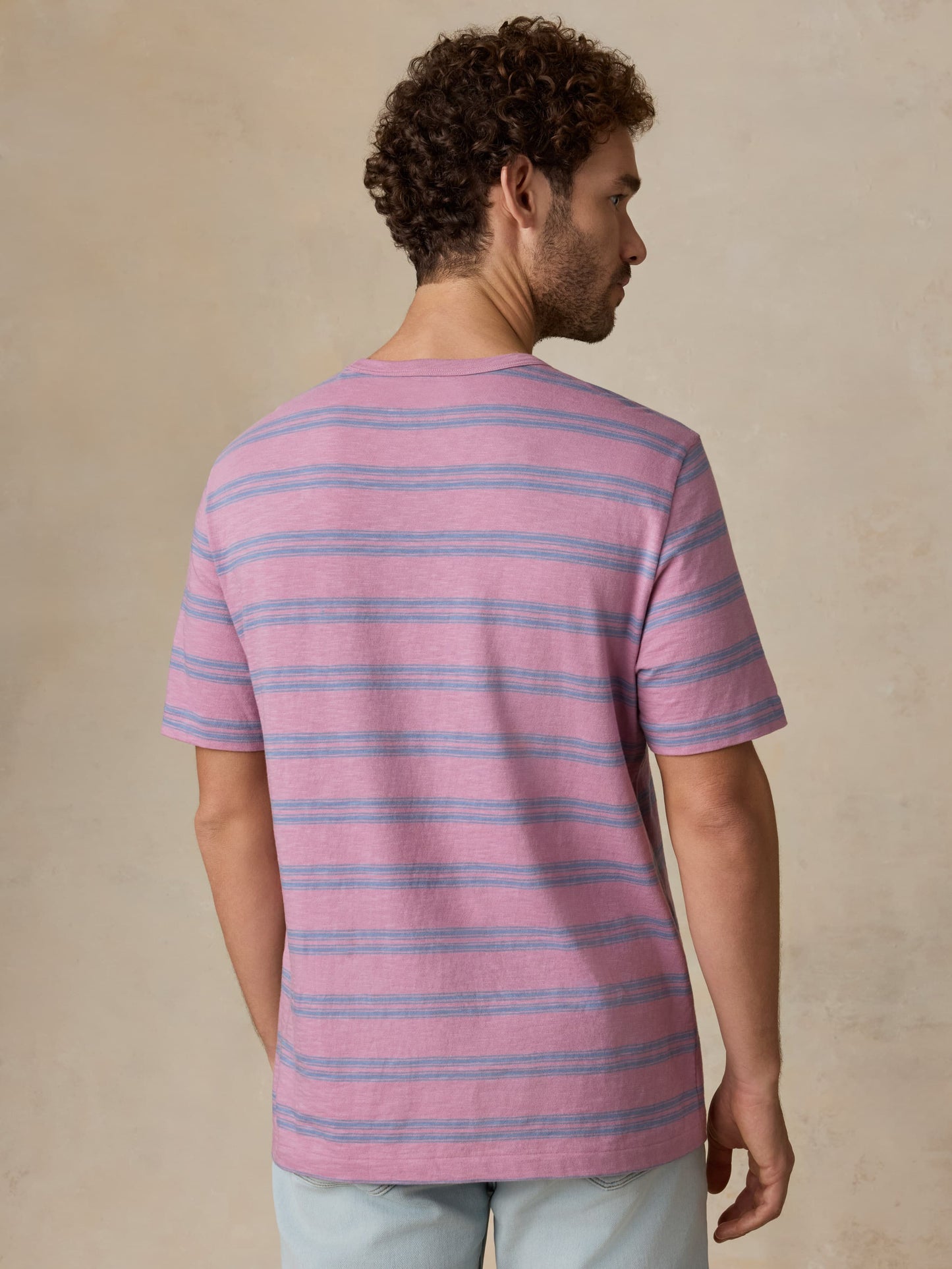 Sunwashed Regenerative Tee - Coast Orchid Stripe