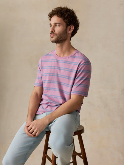 Sunwashed Regenerative Tee - Coast Orchid Stripe