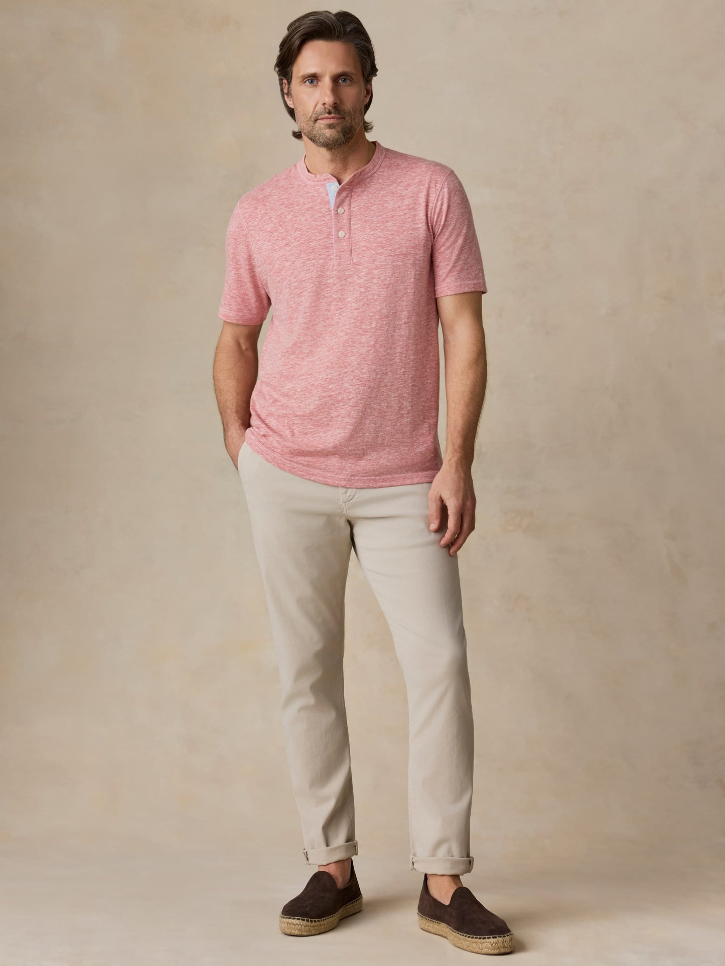 Short-Sleeve Breeze Henley - Faded Flag