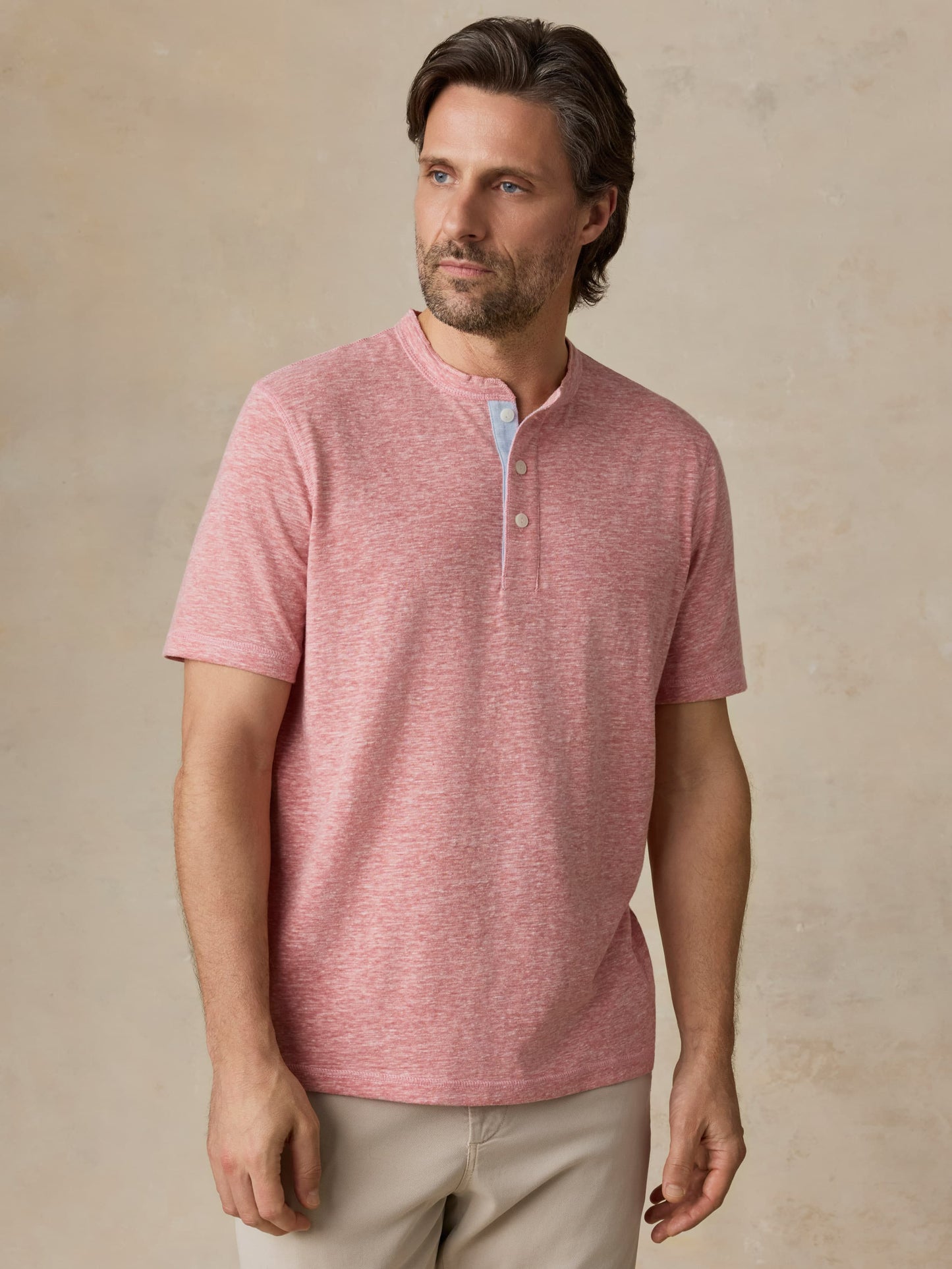 Short-Sleeve Breeze Henley - Faded Flag