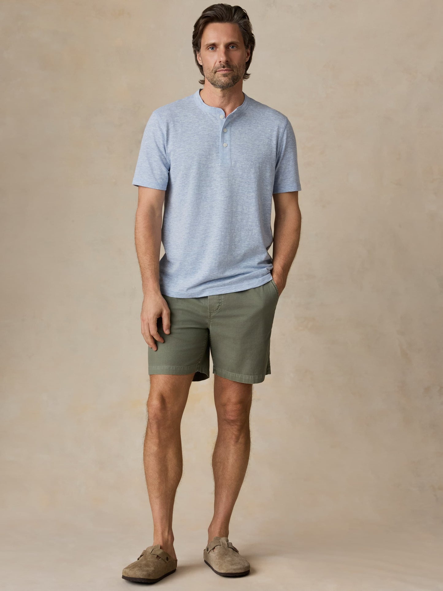 Short-Sleeve Breeze Henley - Blue Isle