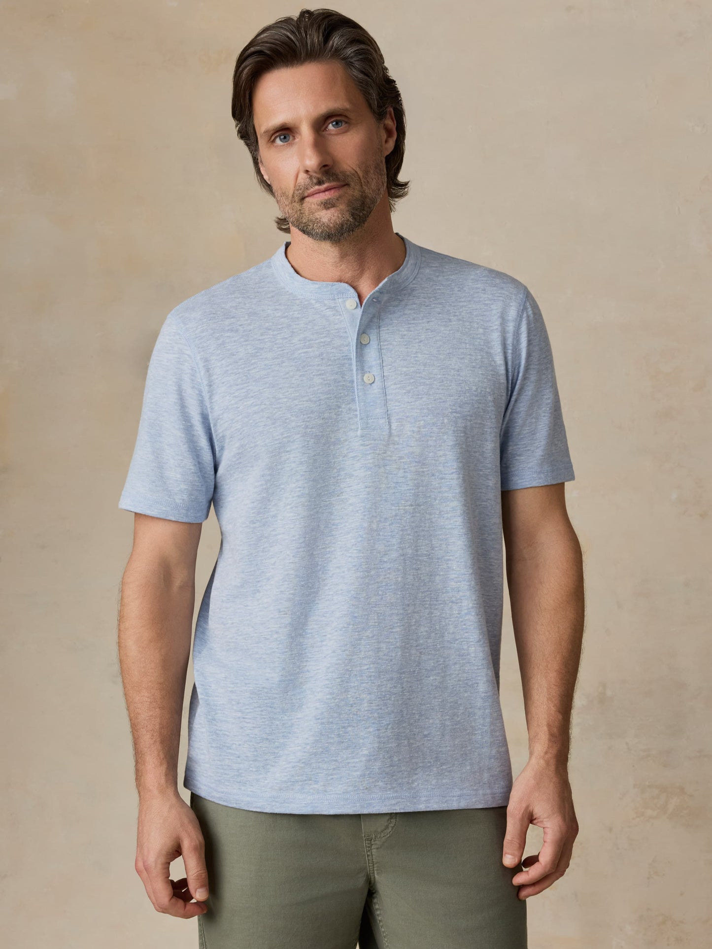 Short-Sleeve Breeze Henley - Blue Isle